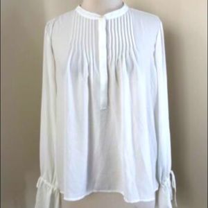 J Crew Tie-sleeve Top With Pintucks